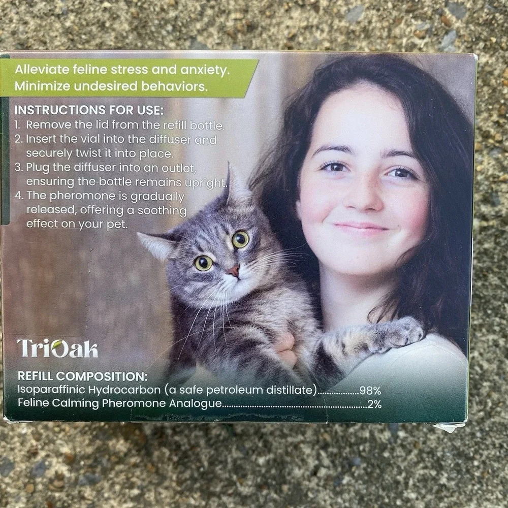 TriOak Cat Calming Diffuser Kit Feline Anxiety Relief‎ Pheromone Kit 6 Diffusers